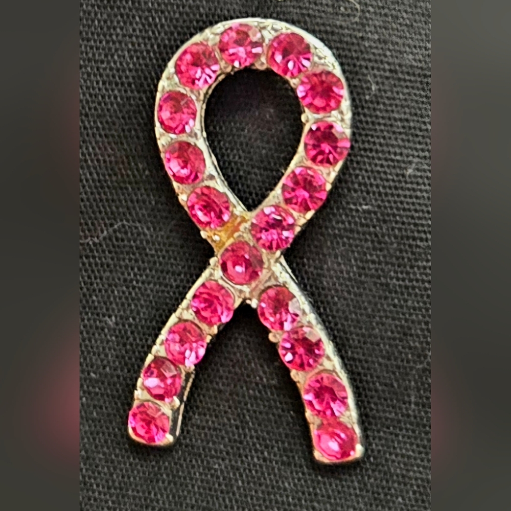 Elegant Pink Ribbon Brooch